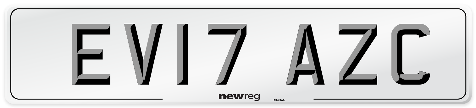 EV17 AZC Number Plate from New Reg